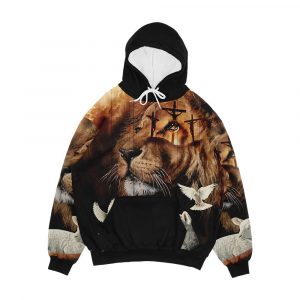 The Lion Of Judah And The Lamb Of God Men's All-Over-Print Hoodie