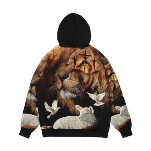 Alternative view of The Lion Of Judah And The Lamb Of God Men's All-Over-Print Hoodie