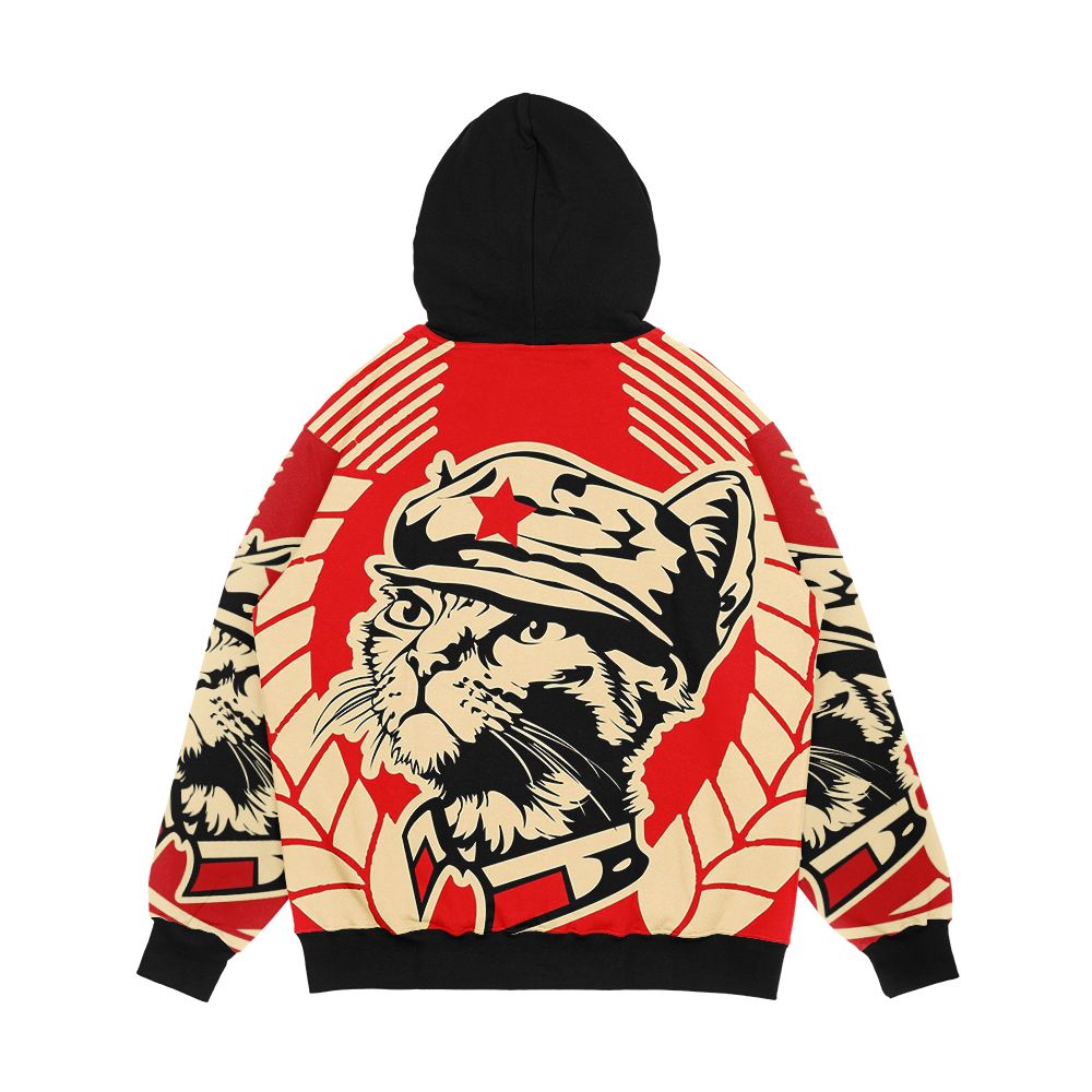The Mini Kitty Commune Flag Men's All-Over-Print Hoodie - Image 2