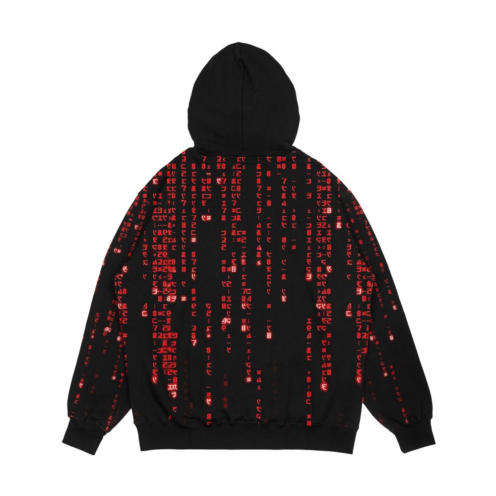 The Red Matrix Code Men's All-Over-Print Hoodie - Image 2
