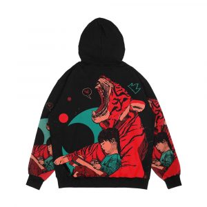 Alternative view of The Tiger And The Girl Men's All-Over-Print Hoodie