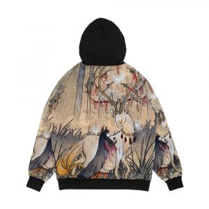 Alternative view of The Wish Teakitsune Fox Yokai Men's All-Over-Print Hoodie