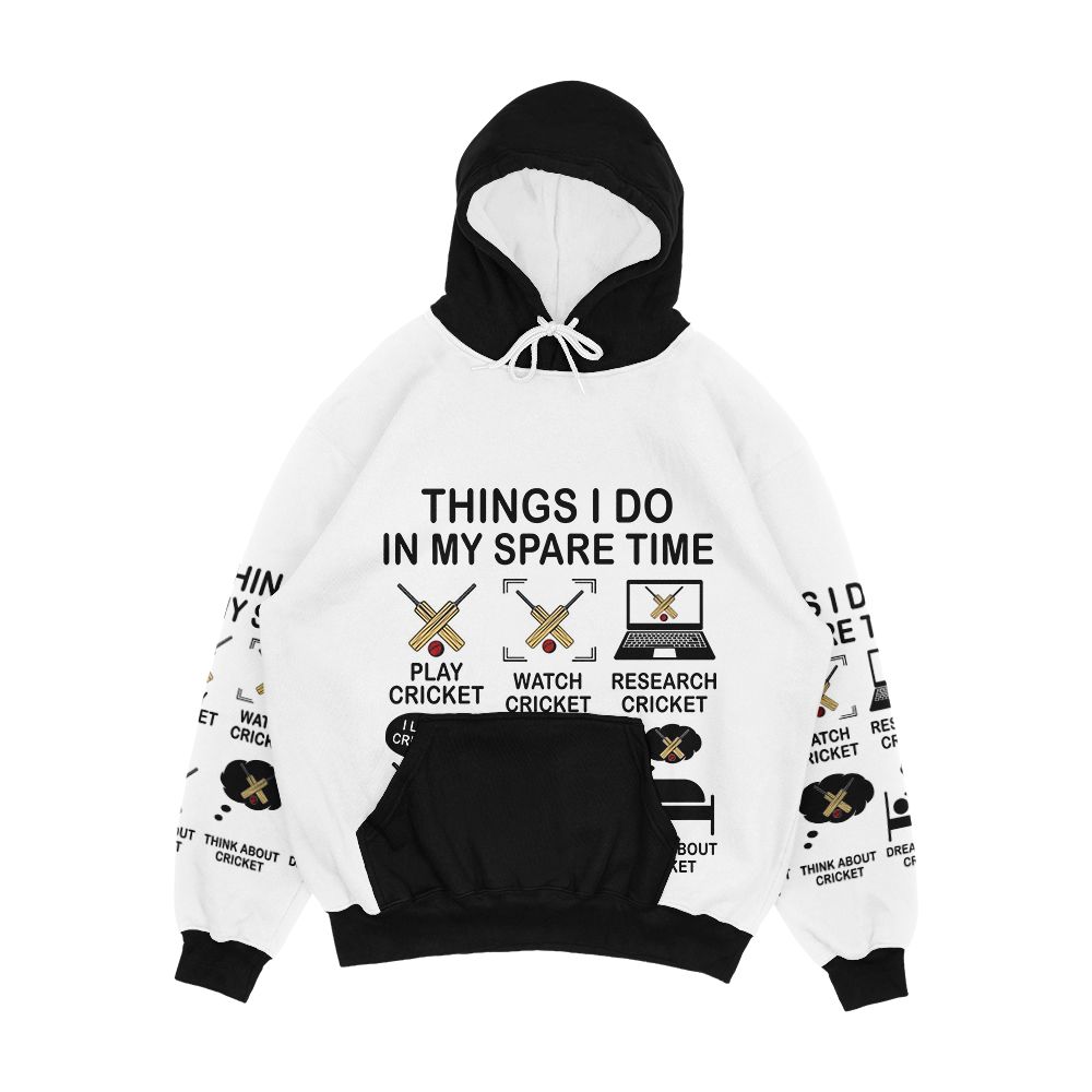 Things I Do In My Spare Time Cricket Lover Cricketer Funny Cricket Player Gift For Cricket Fan Men's All-Over-Print Hoodie