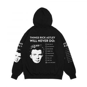Alternative view of Things Rick Astley Will Never Do Men's All-Over-Print Hoodie