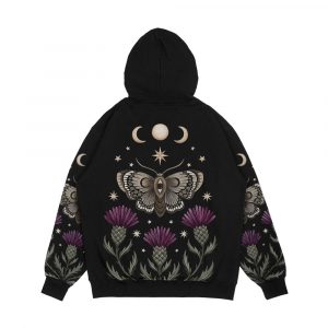 Alternative view of Thistle And Moth Men's All-Over-Print Hoodie