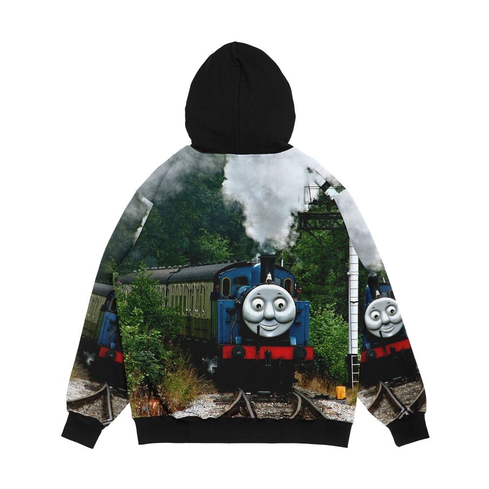 Thomas Huffing And Puffing Up The Track Men's All-Over-Print Hoodie - Image 2