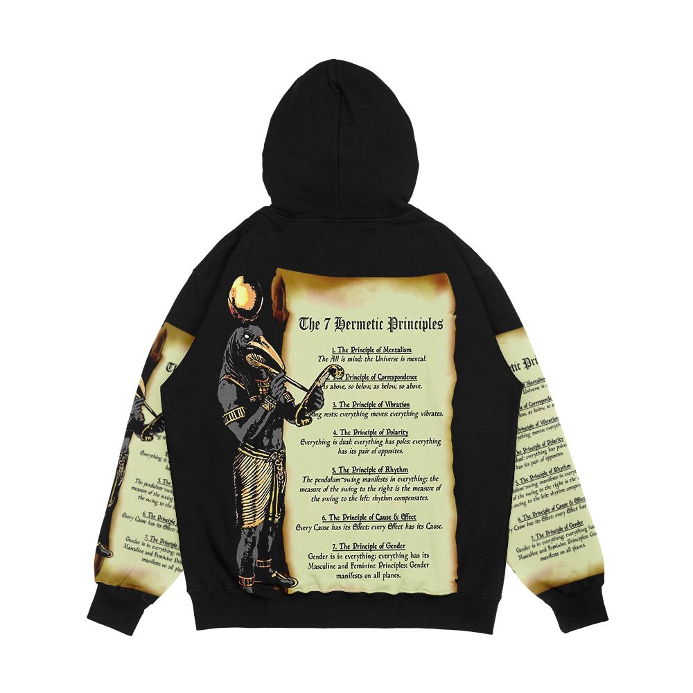 Thoth And The 7 Hermetic Principles Egyptian And Greek Philosophy From The Kybalion Men's All-Over-Print Hoodie - Image 2