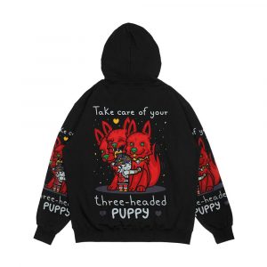 Alternative view of Three Headed Puppy Men's All-Over-Print Hoodie