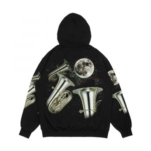 Alternative view of Three Tuba Moon Men's All-Over-Print Hoodie