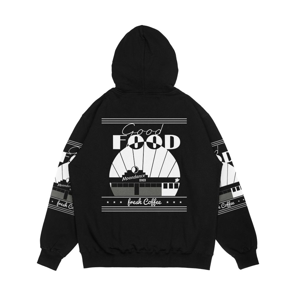 Tick Boom Good Food Moondance Diner Fresh Coffee Gift Men's All-Over-Print Hoodie - Image 2