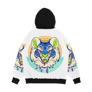 Alternative view of Tiger Vaporwave Men's All-Over-Print Hoodie