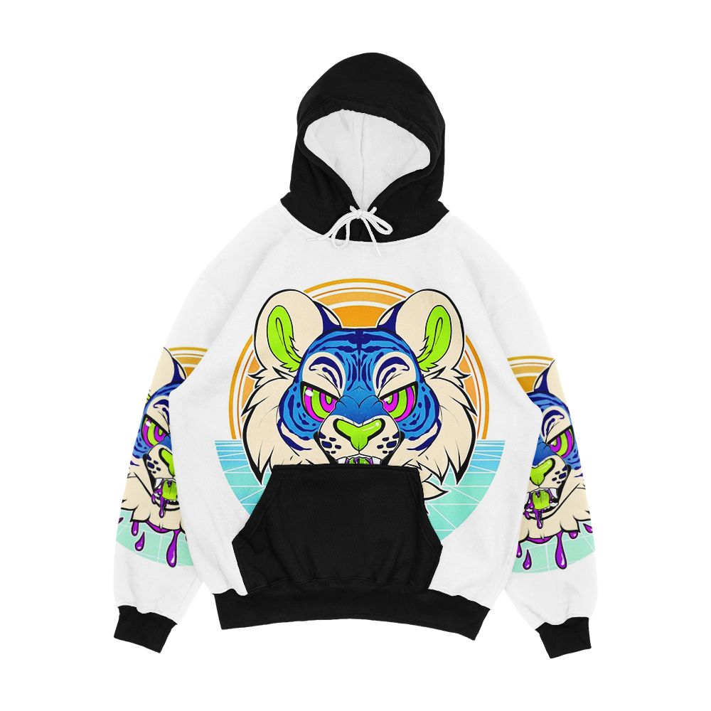 Tiger Vaporwave Men's All-Over-Print Hoodie