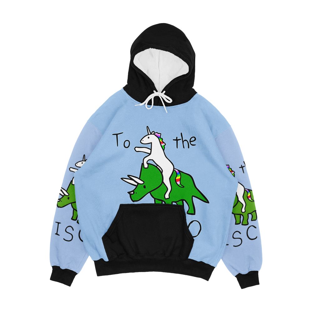To The Disco Unicorn Riding Triceratops Men's All-Over-Print Hoodie