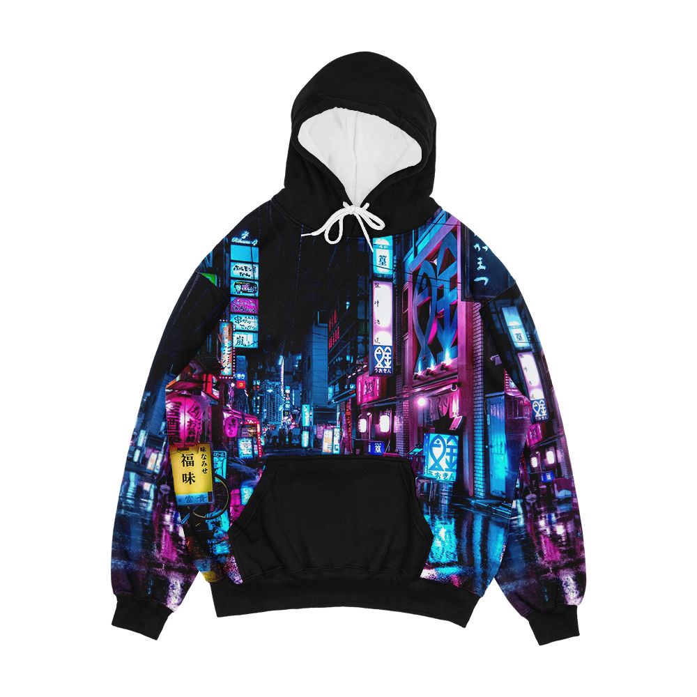 Tokyo At Night Shimbashi Men's All-Over-Print Hoodie