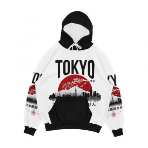 Tokyo I Don't Speak Japanese Black Version Men's All-Over-Print Hoodie