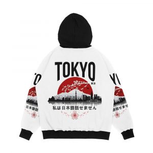 Alternative view of Tokyo I Don't Speak Japanese Black Version Men's All-Over-Print Hoodie