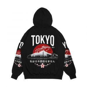 Alternative view of Tokyo I Don't Speak Japanese White Version Men's All-Over-Print Hoodie