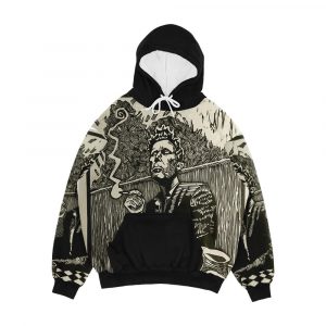 Tom Waits Smoking A Cigarette Graphite Artwork Men's All-Over-Print Hoodie