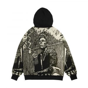 Alternative view of Tom Waits Smoking A Cigarette Graphite Artwork Men's All-Over-Print Hoodie