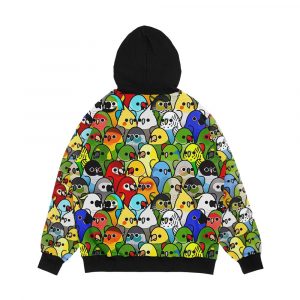 Alternative view of Too Many Birds Bird Squad Classic Men's All-Over-Print Hoodie