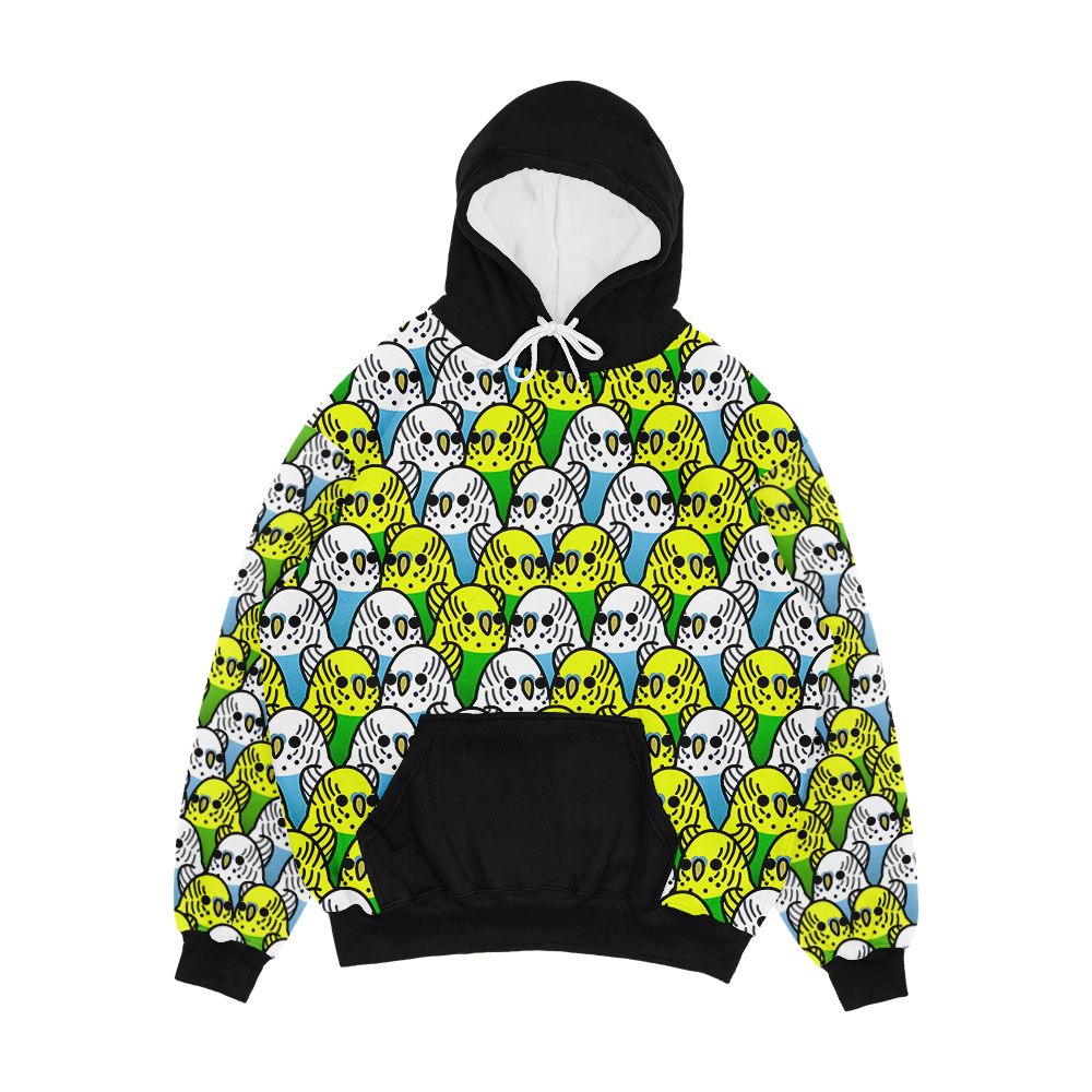 Too Many Birds Budgie Squad 1 Men's All-Over-Print Hoodie