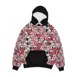 Too Many Birds Pink Parrot Posse Men's All-Over-Print Hoodie