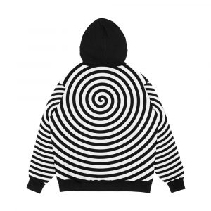 Alternative view of Trippy Spiral Black And White Men's All-Over-Print Hoodie