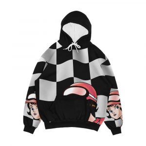 Trixie Speed Racer Checkered Flag Men's All-Over-Print Hoodie