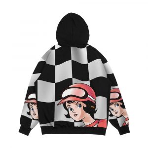 Alternative view of Trixie Speed Racer Checkered Flag Men's All-Over-Print Hoodie