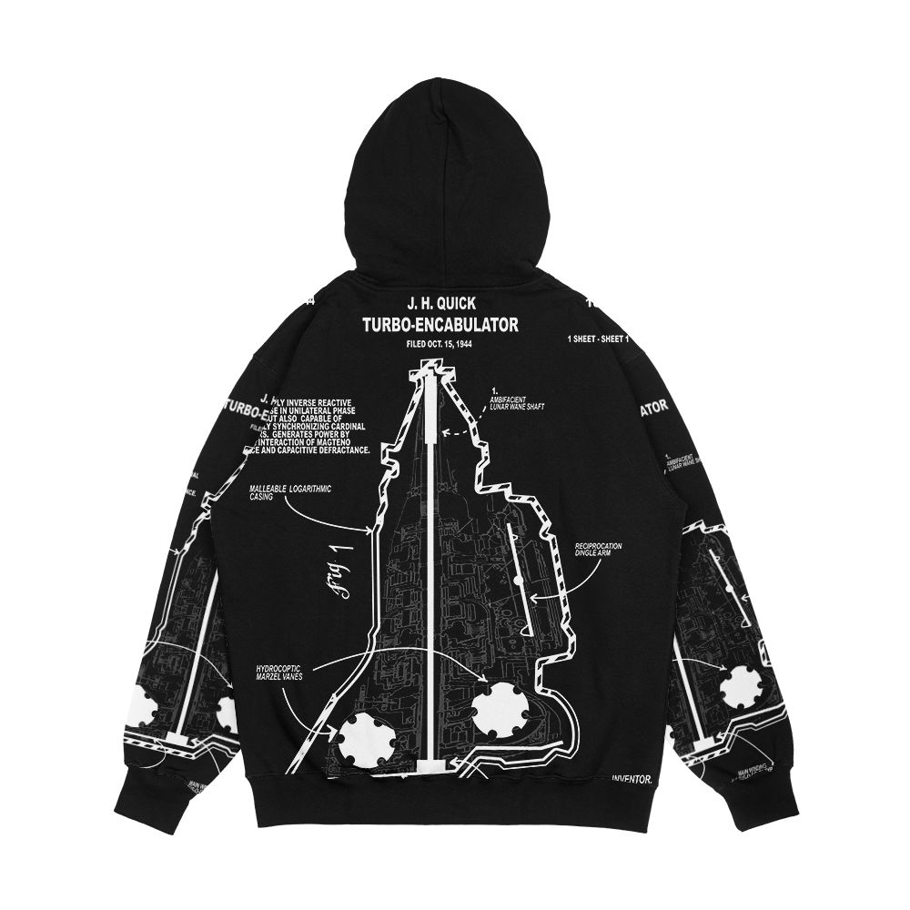 Turbo Encabulator Patent Funny Engineering Joke Design Men's All-Over-Print Hoodie - Image 2