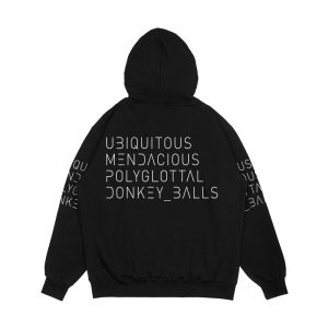 Alternative view of Ubiquitous Mendacious Polyglottal Donkey Balls In Show Font Men's All-Over-Print Hoodie