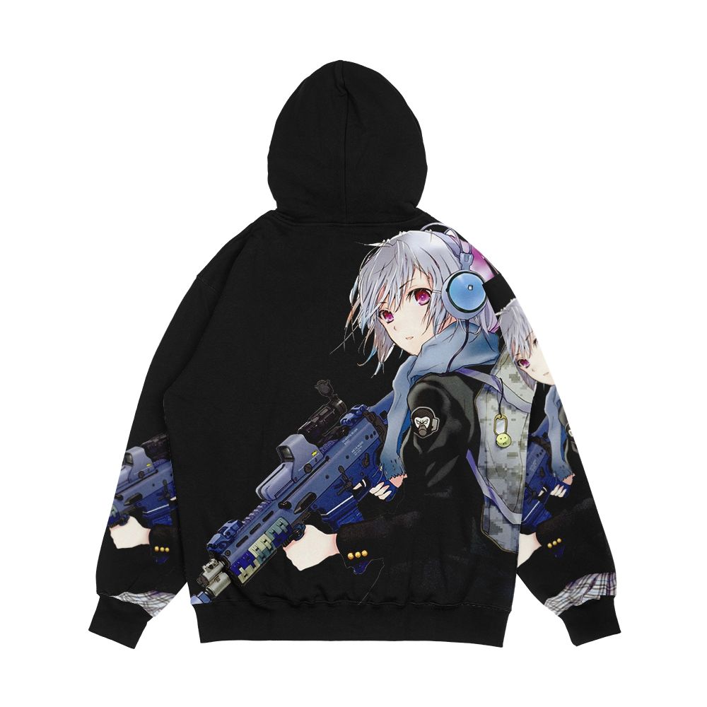 Unisex Anime Girl With Gun Men's All-Over-Print Hoodie - Image 2