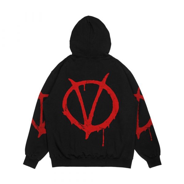 V For Vendetta Vintage Symbol Men's All-Over-Print Hoodie - Image 2