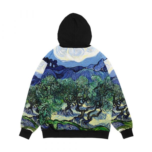 Vincent Van Gogh Olive Trees With The Alpilles In The Background Men's All-Over-Print Hoodie - Image 2