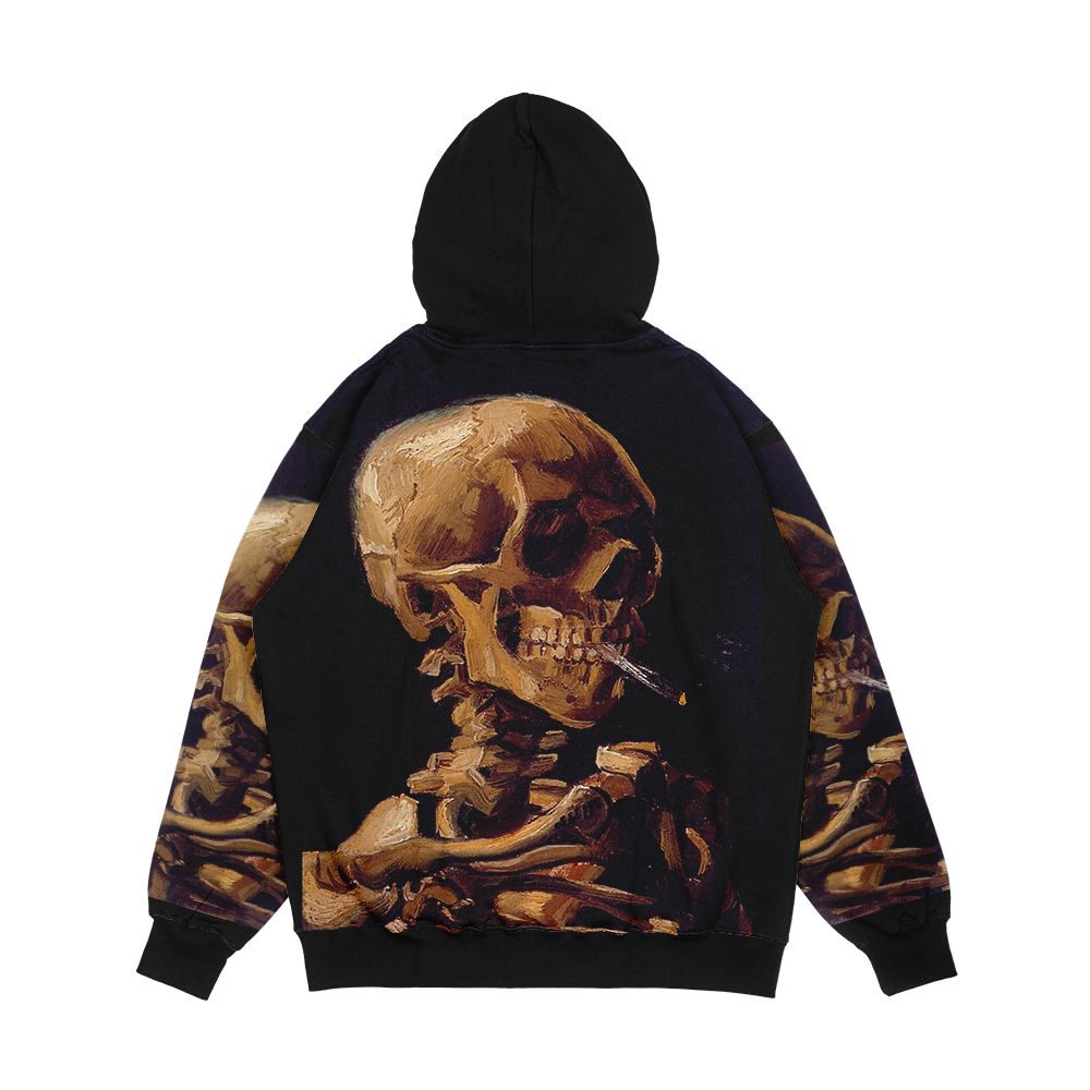 Vincent Van Gogh s Skull With A Burning Cigarette Men's All-Over-Print Hoodie - Image 2