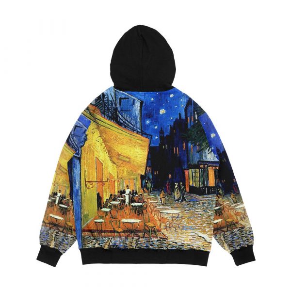 Vincent Van Gogh The Cafe Terrace On The Place De Forum In Arles At Nigh Men's All-Over-Print Hoodie - Image 2