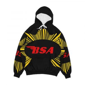 Vintage Bsa Motorcycle Gold Star Logo Men's All-Over-Print Hoodie