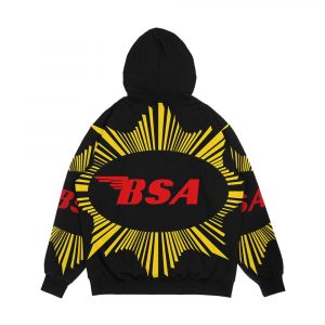 Alternative view of Vintage Bsa Motorcycle Gold Star Logo Men's All-Over-Print Hoodie