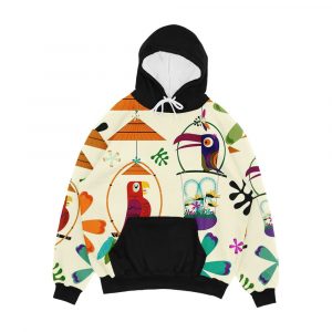 Vintage Modern Tiki Birds Men's All-Over-Print Hoodie