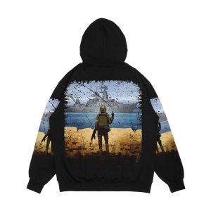Alternative view of Vintage Ukraine Postage Stamp Flag Pride Men's All-Over-Print Hoodie