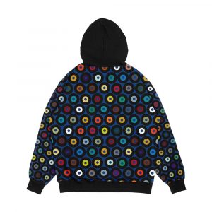 Alternative view of Vinyl Blue Men's All-Over-Print Hoodie