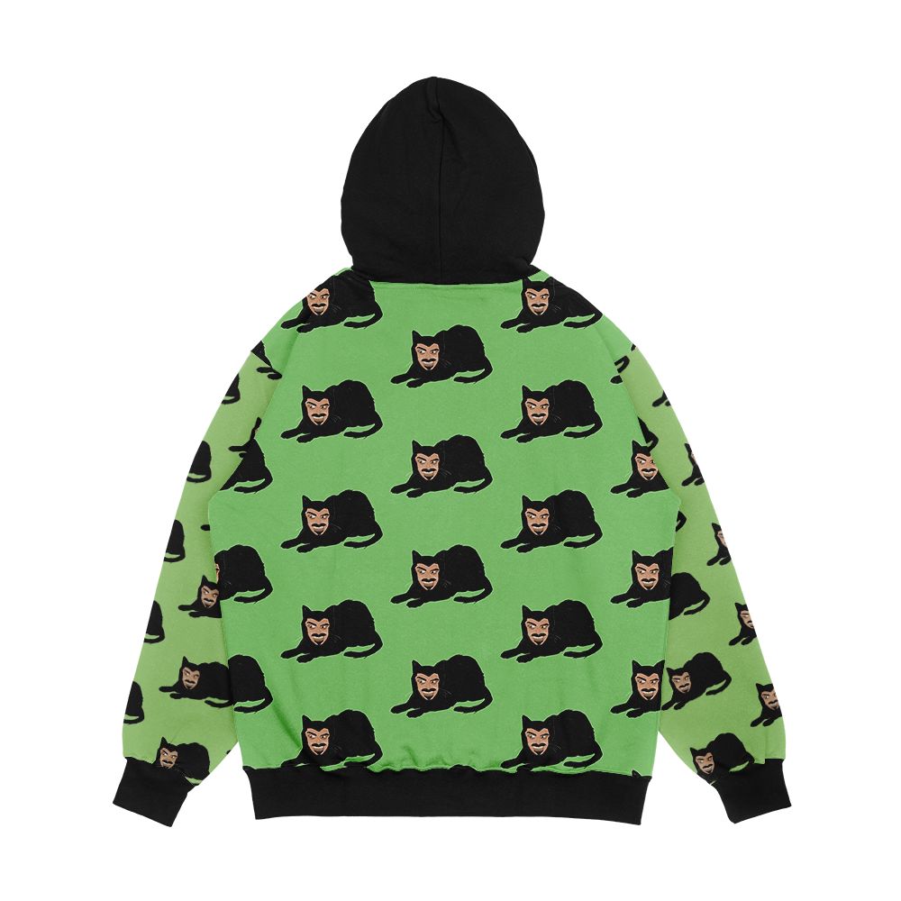 Vlad The Cat Green Men's All-Over-Print Hoodie - Image 2