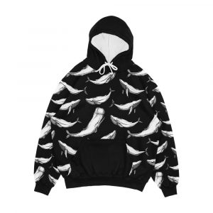 Whales In Black Men's All-Over-Print Hoodie