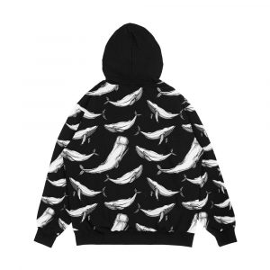 Alternative view of Whales In Black Men's All-Over-Print Hoodie