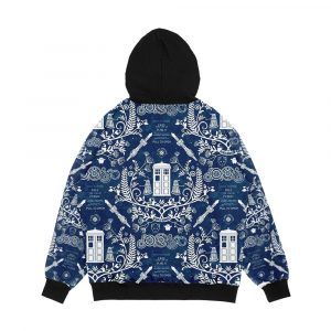 Alternative view of Who Damask Men's All-Over-Print Hoodie