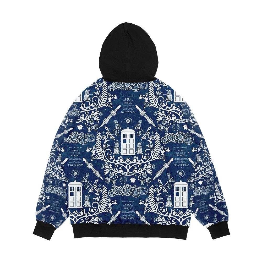 Who Damask Men's All-Over-Print Hoodie - Image 2
