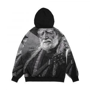 Alternative view of Willie Mar4 Nelson Illustration For The Wash Men's All-Over-Print Hoodie