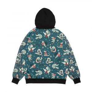 Alternative view of Winter Herps In Dark Blue Men's All-Over-Print Hoodie