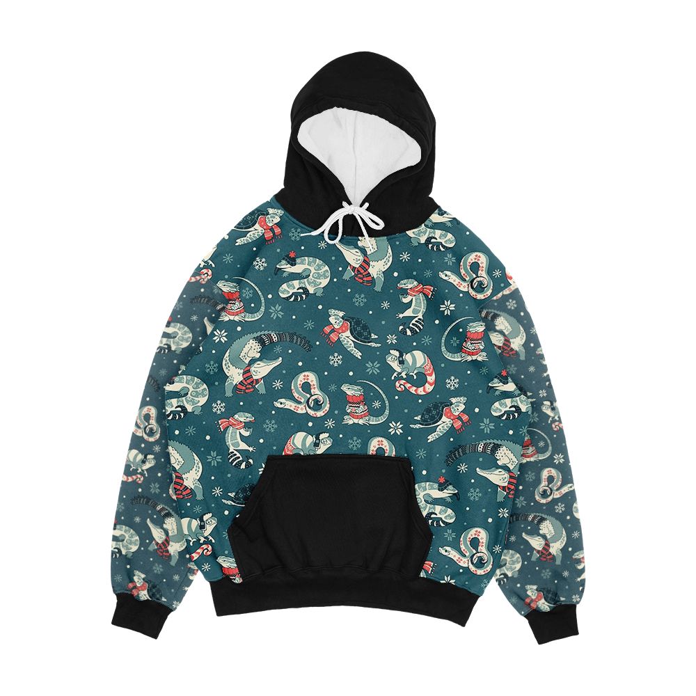 Winter Herps In Dark Blue Men's All-Over-Print Hoodie