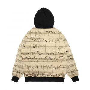 Alternative view of Wolfgang Amadeus Mozart Sheet Music Men's All-Over-Print Hoodie